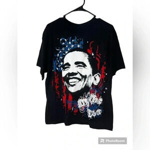 New T-Shirt Unisex Size Large Democrat Obama “Yes We Did” in black